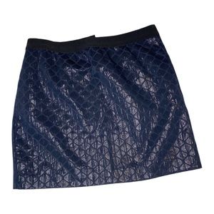 Ann Taylor LOFT women’s metallic navy pattern skirt size 12P